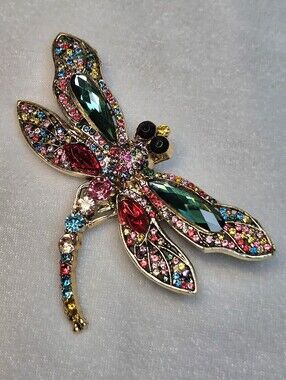 New Vintage-style Rhinestone Dragonfly Brooch / Pin